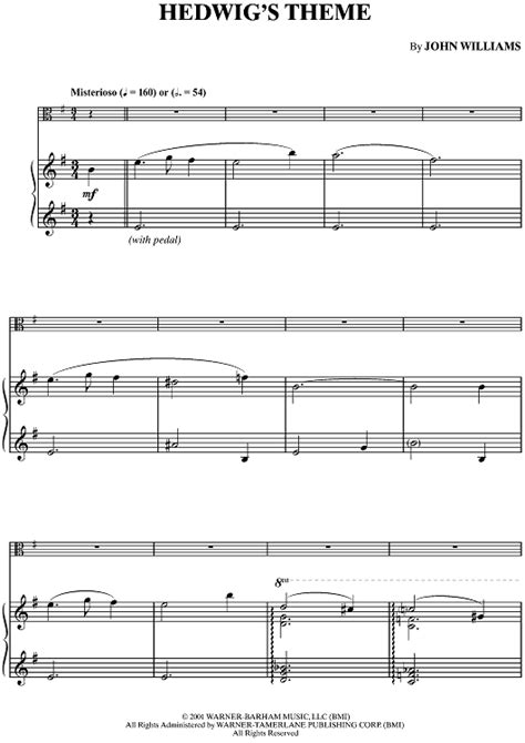 Hedwigs Theme Sheet Music For Violapiano Sheet Music Now