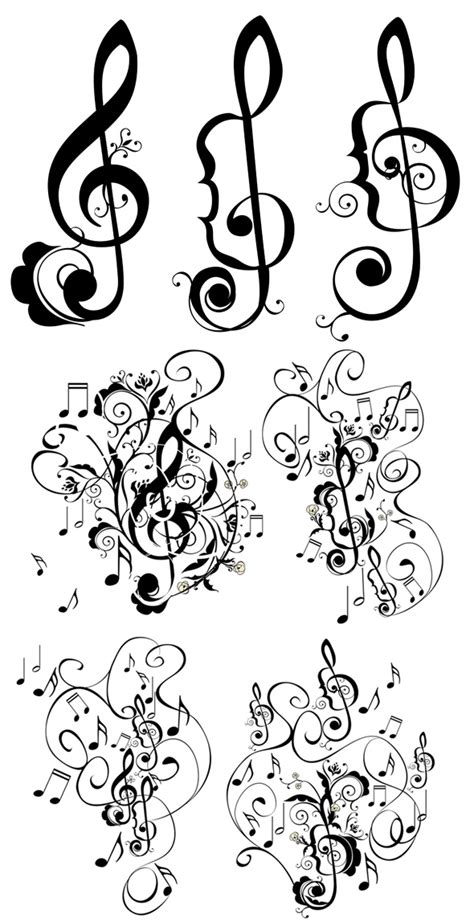 Music Notes Floral Ornament By Annartshock On Deviantart