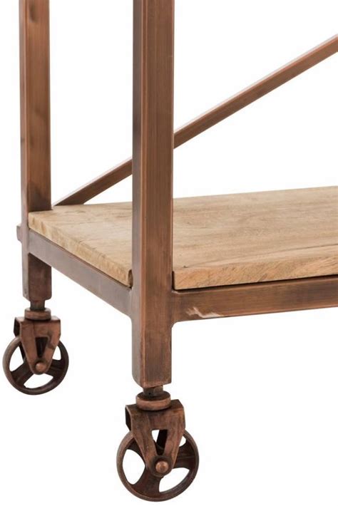 Duverger Industry Sidetable Op Wielen Houten Legplanken