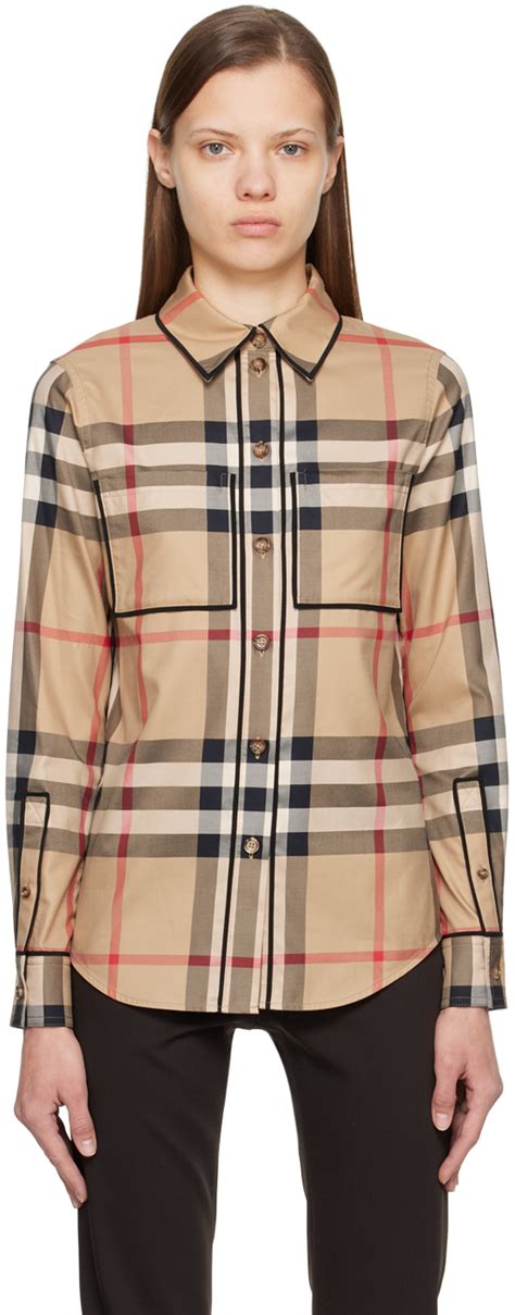 Burberry Beige Vintage Check Shirt SSENSE Canada