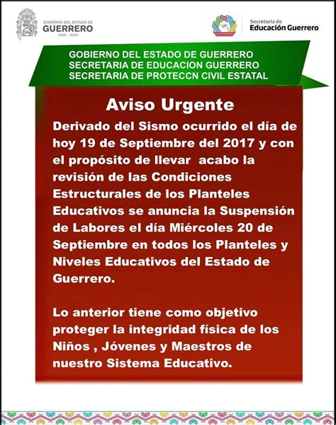 Secretaría De Educación Guerrero On Twitter ⚠️suspensión General De