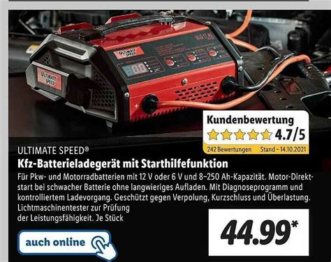 Ultimate Speed Kfz Batterieladeger T Mit Starthilfefunktion Angebot Bei