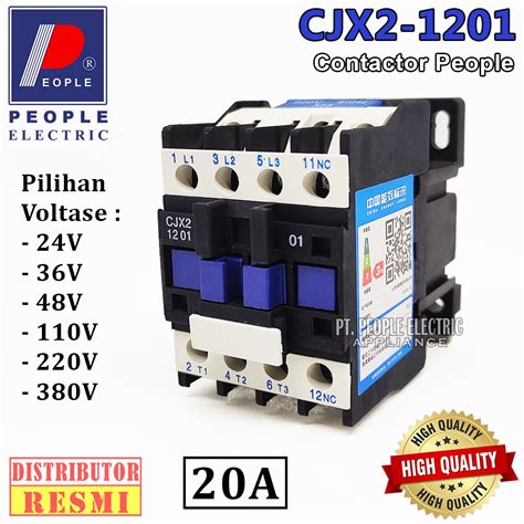 Jual CONTACTOR KONTAKTOR CJX2 1201 NC PEOPLE AC 24V 36V 48V 110V