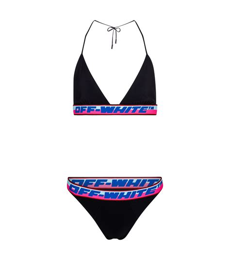 Off White Triangle Logo Bikini Set Off White