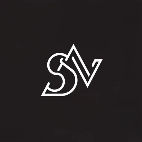 Logo Design For Ssv Minimalistic Mountain Outline Emblem Ai Logo Maker