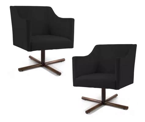 Kit De Sillones Decorativos Lila Base Giratoria Terciopelo Negro