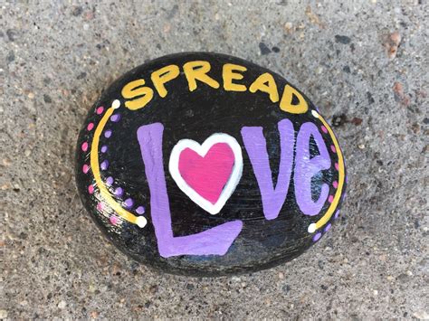 Spread Love Hand Painted Rock By Caroline Rock Painting Art Rock