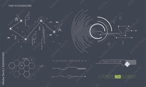 Futuristic HUD elements vector collection. Space technology background ...