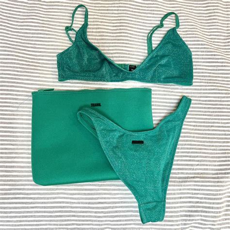 Triangl Maia Bikini In Jaded Sparkle Pouch Depop