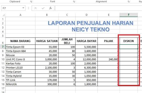 Rumus Mencari Potongan Harga Di Excel Riset