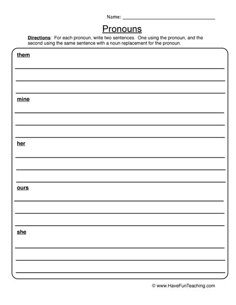 Pronoun Worksheets | Have Fun Teaching