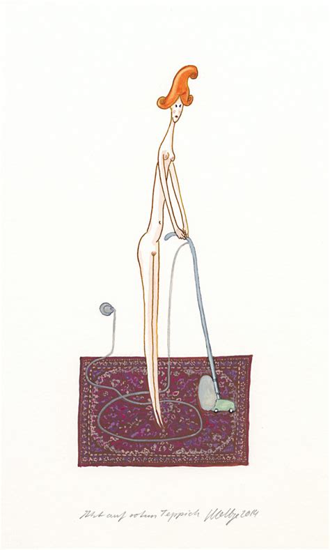 Nude On Red Carpet Ink Water Colours And Gouache On Paper Ca X Mm