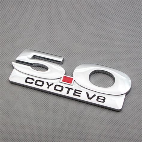 Metal 5 0 COYOTE V8 Car Badge 3D Chrome 5 0L Emblem GT Sport Sticker