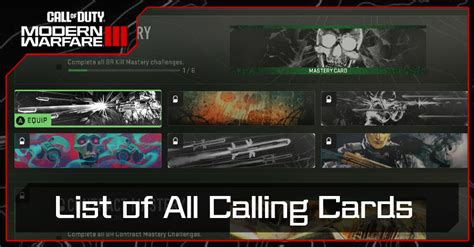 List Of All Calling Cards Call Of Duty Modern Warfare 3 MW3 Game8