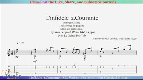 L Infidele Courante S L Weiss For Classical Guitar