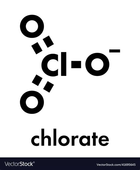 Chlorate anion chemical structure skeletal formula