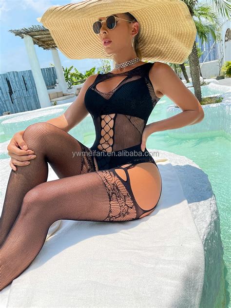 Sexy Fishnets Dress Stockings Full Body Women Sexy Lingerie Bodystocking Hollow Out Mature Sheer
