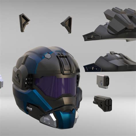 3D Printable Commando Helmet w/ Attachments - Halo: Reach by Aguilar ...