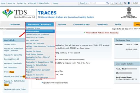 Oltas Challan How To View Tds Challan Status On Traces Tax2win