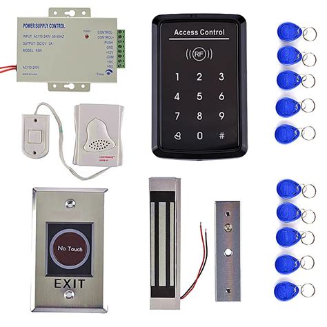 300LBS Magnetic Door Lock +EM Card Touch Button Door Access Control Kit ...