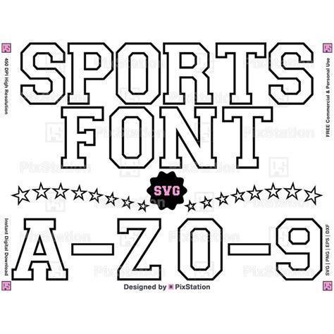 Sports Outline Svg Font, Athletic Font Svg, College Svg Font - Inspire ...