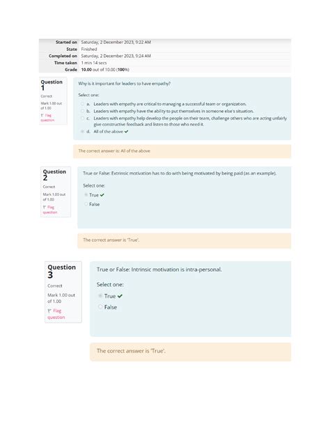 Emotional Intelligence Self Quiz 3 PSYC 1205 Studocu