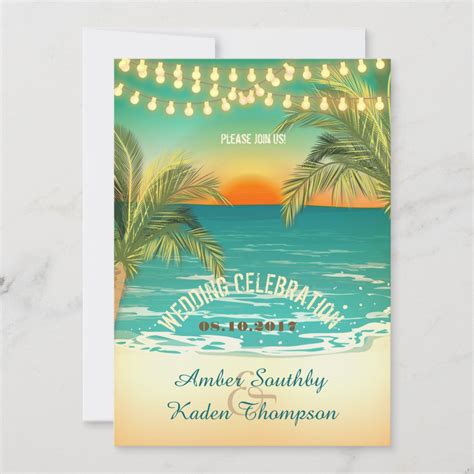 Beach Sunset Wedding Invitation Zazzle