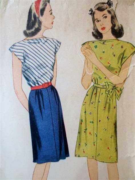 Vintage Simplicity 1303 Sewing Pattern 1940s Dress Etsy 1940s Dress