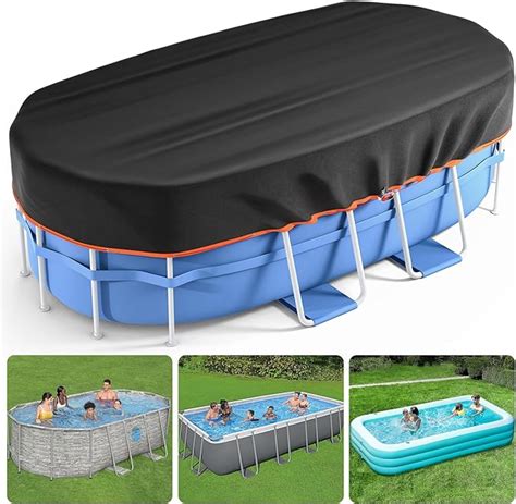 Amazon X Ft Rectangular Pool Cover Solar Oval Pool Covers