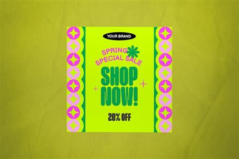 Premium Psd Pink Y2k Spring Banner Sale 04