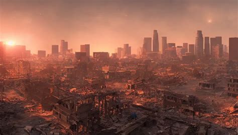 Los Angeles Destroyed By An Earthquake Collapsed Stable Diffusion