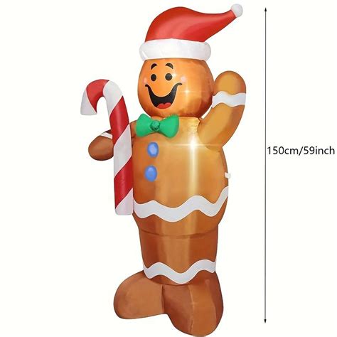 2 2lbs Led 8ft Christmas Inflatable Decorations Gingerbread Man Artofit