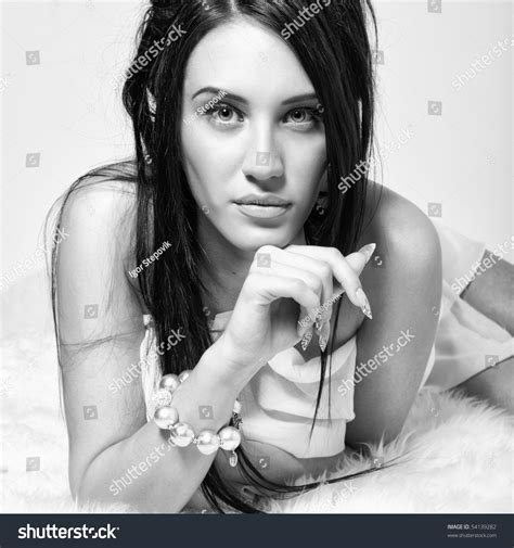 Bw Portrait Attractive Nude Girl Covering Stock Photo 54139282 Shutterstock
