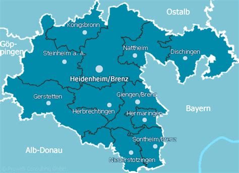 Kreis Heidenheim Kreisgebiet Heidenheim