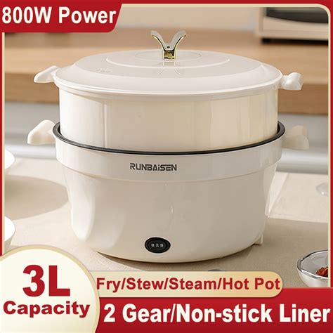 3L Multi Purpose Electric Cooking Pot Electric Cooker Non Stick Multi Function Electric Pot Hot