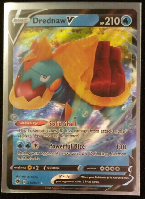 Drednaw V 014 073 Champions Path NM Full Art Ultra Rare Pokemon Card