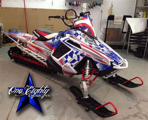 Patriotic Vinyl Wrap Theme On This Polaris Sled Snowmobile Patriotic