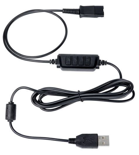 Headset QD(Quick Disconnect) Connector to USB Adapter Cable with Volume ...