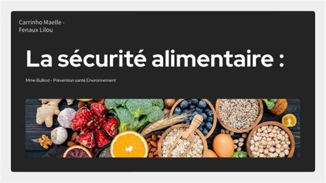 La Sécurité Alimentaire