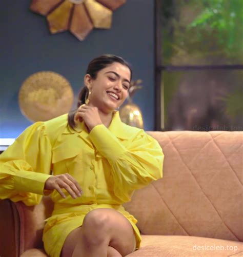 Rashmika Mandanna Hot Thigh Show Yellow Mini Skirt 200 Screenshots