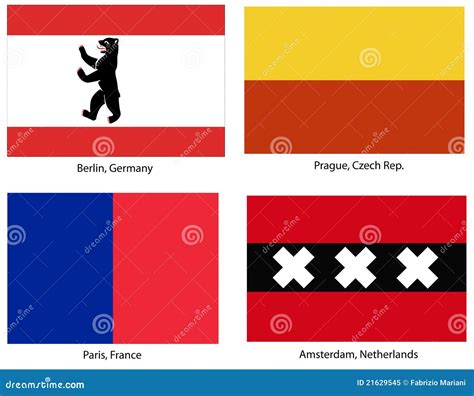 European City Flags Set Royalty Free Stock Photo - Image: 21629545