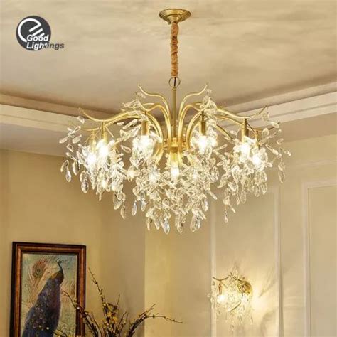 Estilo nórdico lustres de cristal luxo ouro decorativo lâmpadas led