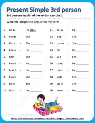 Rd Person Singular Of The Verbs Exercise Your Home Teacher