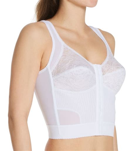 Womens Carnival 755 Front Closure Posture Support Longline Bra White 38b