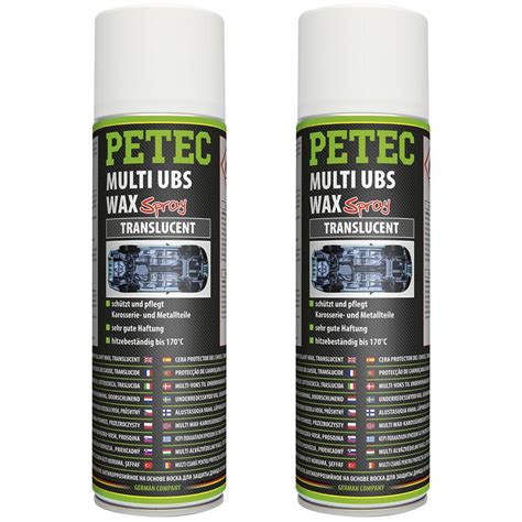 X Ml Petec Mutli Ubs Wax Transparent Spray Unterbodenschutz