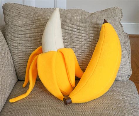 Diy Banana Plushies Whole And Peeled Fruit Sewing Patterns 22 Steps