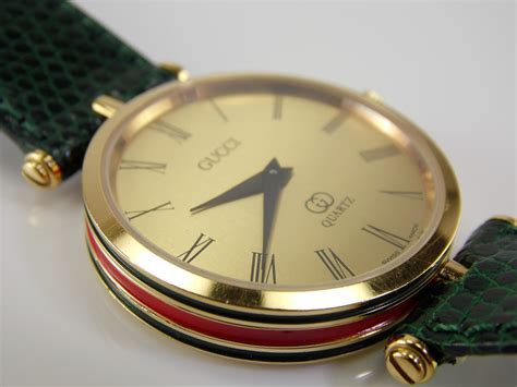 Rare Vintage Red Green And Gold Authentic Gucci 2000m Mens Womens Unisex Stack Luxury Designer