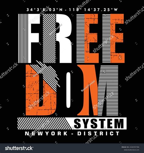 Freedom Style Design Vector Typography Print Stock Vector (Royalty Free ...