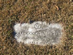 Mary Evans Goodwin Sewell 1925 1990 Mémorial Find a Grave