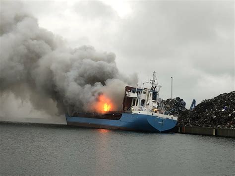 Violent Fire Broke Out On Danish Cargo Ship Copenhagen Ship